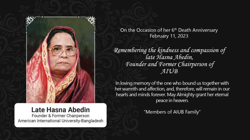 The 6th Death Anniversary of Founder and Former Chairperson of AIUB