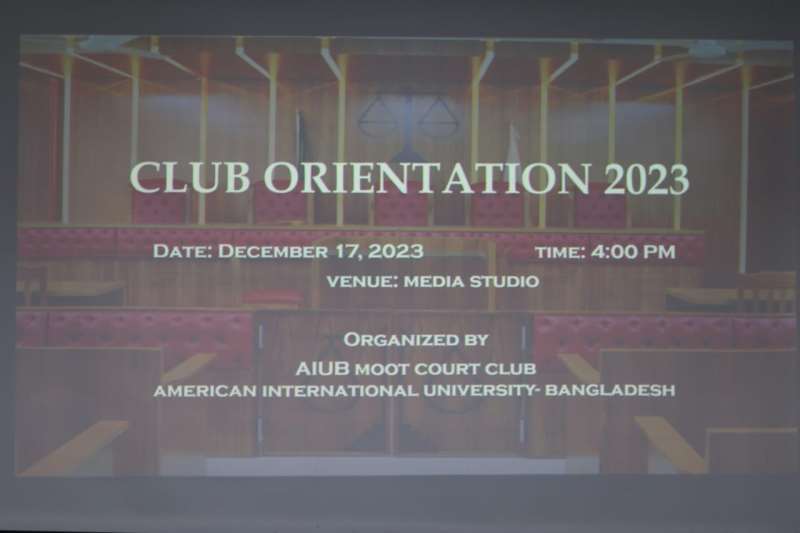 AIUB Moot Court Club Organized Members’ Orientation 2023