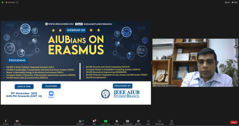Webinar on “AIUBIANS on ERASMUS”