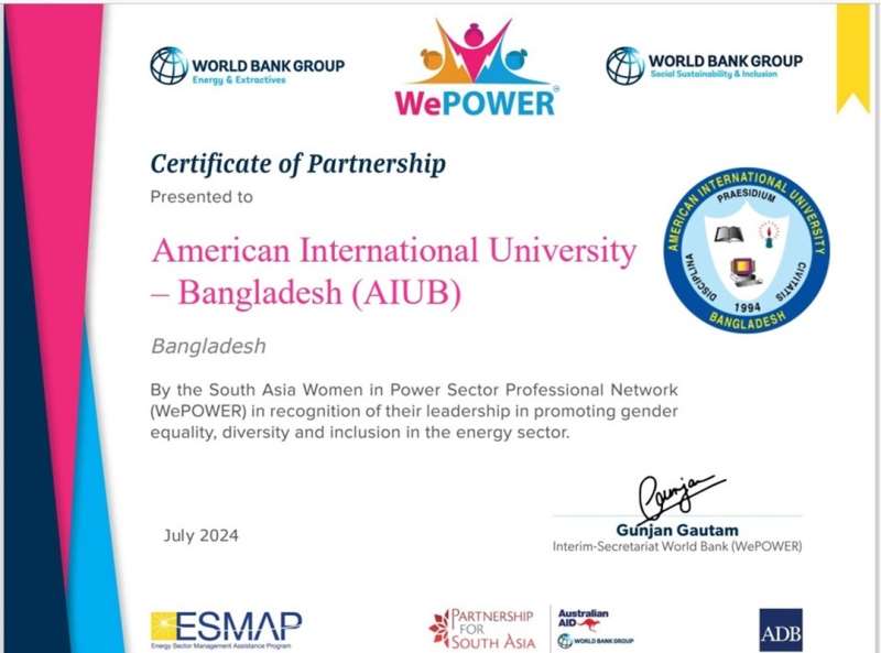 AIUB is an institutional partner of WePOWER