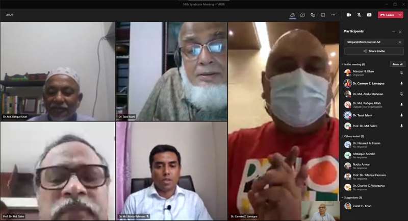 54th Syndicate Meeting of AIUB in MS Teams online platform