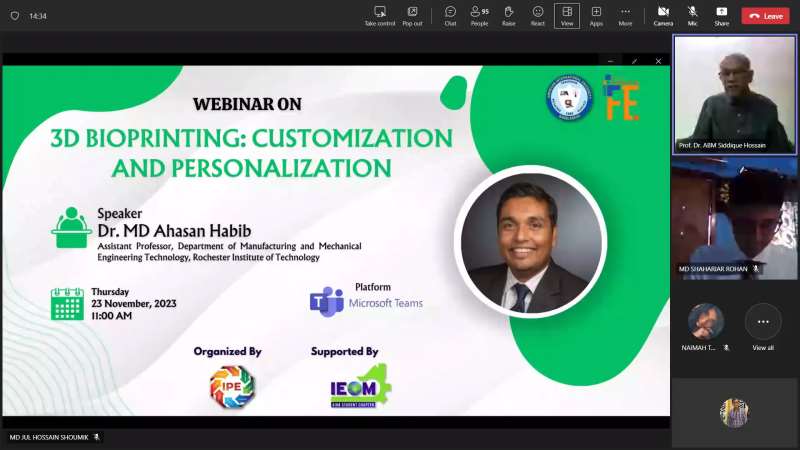 Webinar on 3D Bioprinting: Exploring the Future of Medicine .