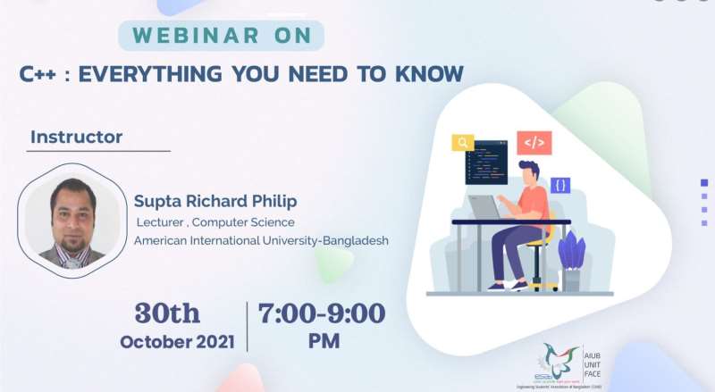 ESAB AIUB Unit Face successfully organized a webinar on  " C++ Everything You Need to Know"