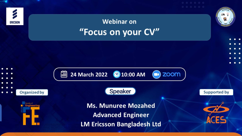 FACULTY OF ENGINEERING ORGANIZED A WEBINAR TITLED  “FOCUS ON YOUR CV”