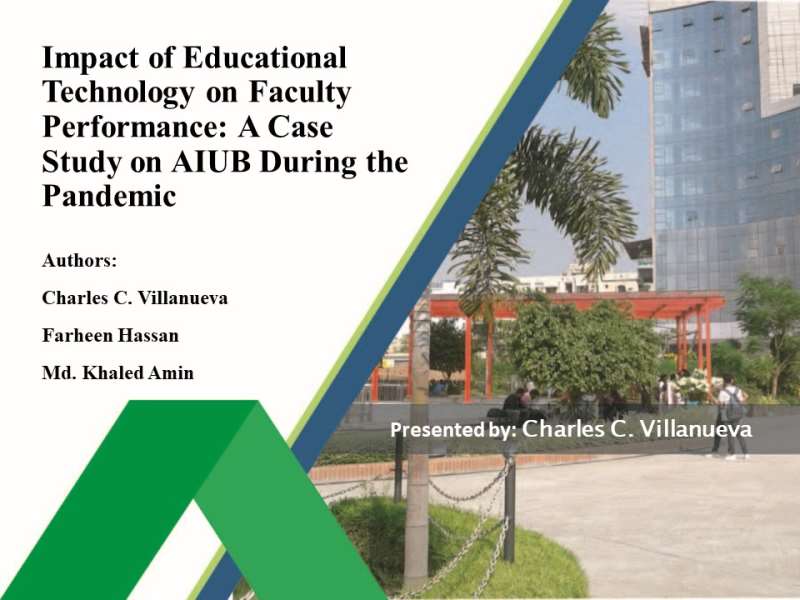 AIUB PRESENTED A RESEARCH PAPER IN THE 4TH GLOBAL CONFERENCE ON EDUCATION AND RESEARCH (GLOCER 2021)