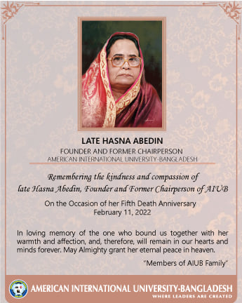 5th Death Anniversary of Late Hasna Abedin, Founder and Former Chairperson of AIUB