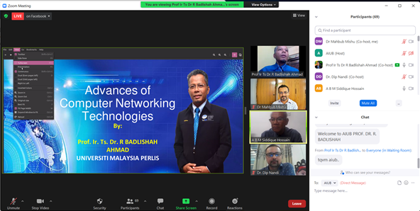 “Dr. Anwarul Abedin Lecture Series”, a regular initiative of the American International University-Bangladesh (AIUB), an informative webinar titled as “Advances of Computer Networking Technologies”
