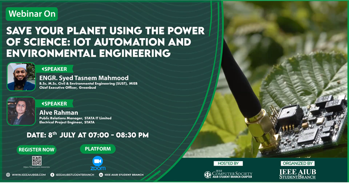 Webinar On “Save Your Planet using the Power of Science: IOT Automation and Environmental Engineering”