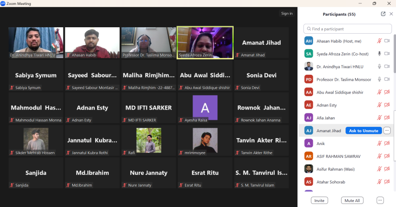 Department of Law organized Webinar on ‘Law of Taxation’