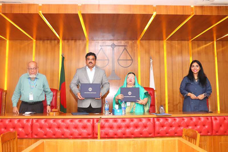 AIUB has signed an MOU with Gujrat National Law University (GNLU), India