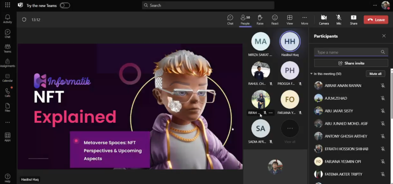 Seminar titled “Metaverse Spaces: NFT Perspectives and Upcoming aspects”