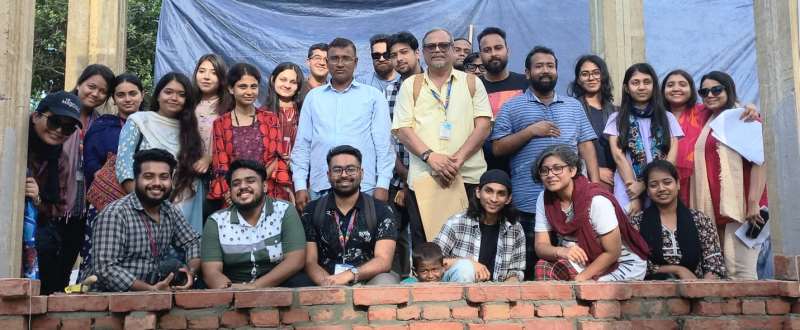 MMC students visited and participated in a community development project at Jamdani Village, Bargaon, Sonargaon