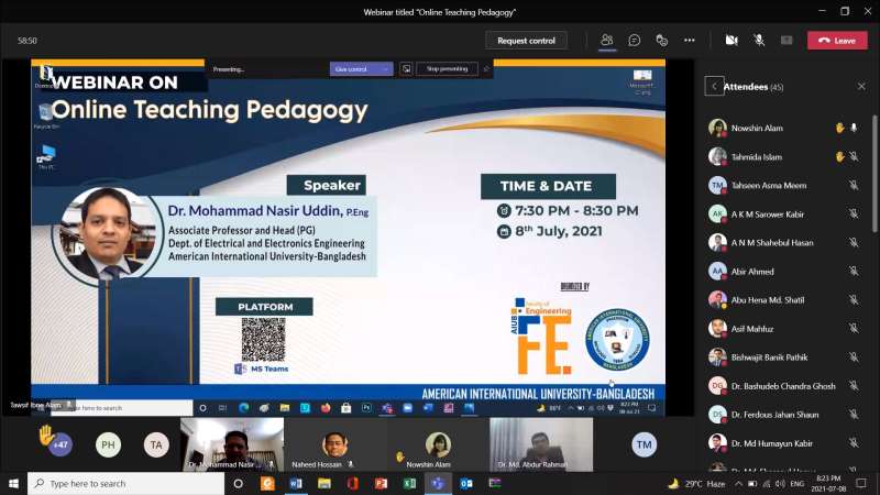 FACULTY OF ENGINEERING ORGANIZED A WEBINAR TITLED “ONLINE TEACHING PEDAGOGY”