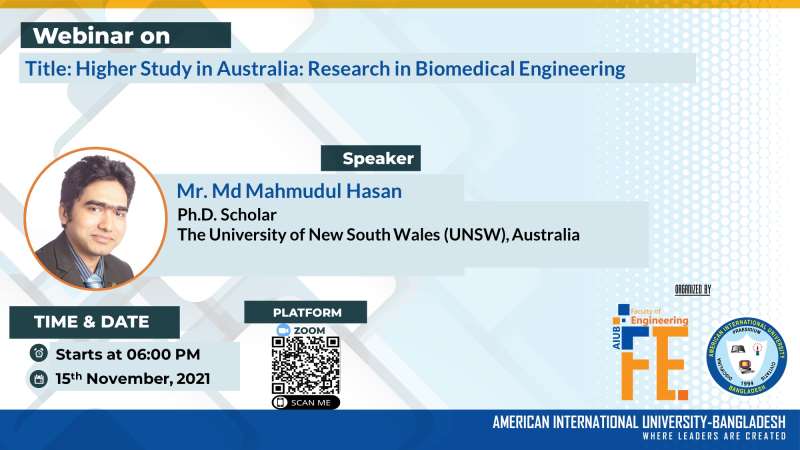 Webinar on "Higher Study in Australia: Research in Biomedical Engineering”
