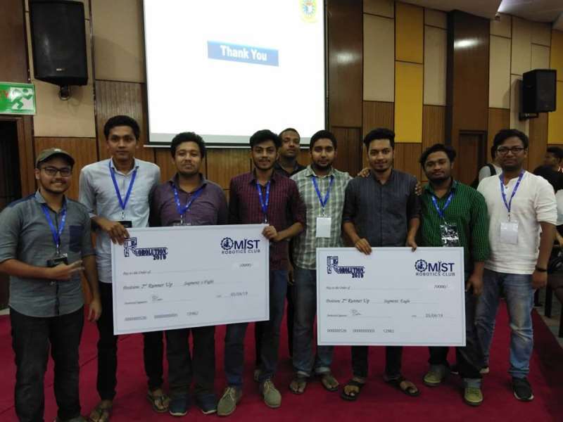 Electrical & Electronic Engineering (EEE) and Computer Engineering (CoE) Students of AIUB Awarded in Robolution 2019 