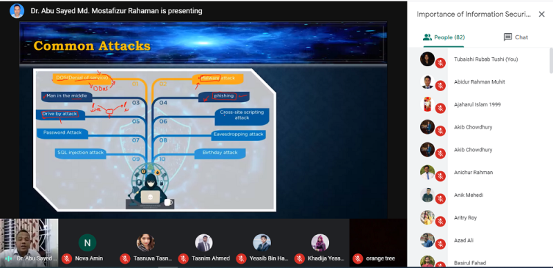 IEEE AIUB Student Branch WIE Affinity Group Organized a Webinar on ‘Importance of Information Security in Today’s Technology’