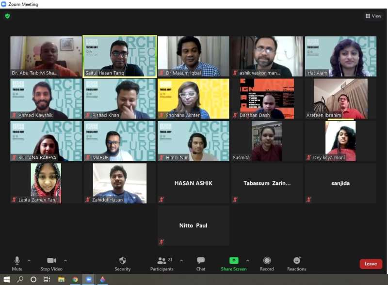 ARCHITECTURE DEPARTMENT HOSTS ONLINE JURY OF THESIS STUDIO