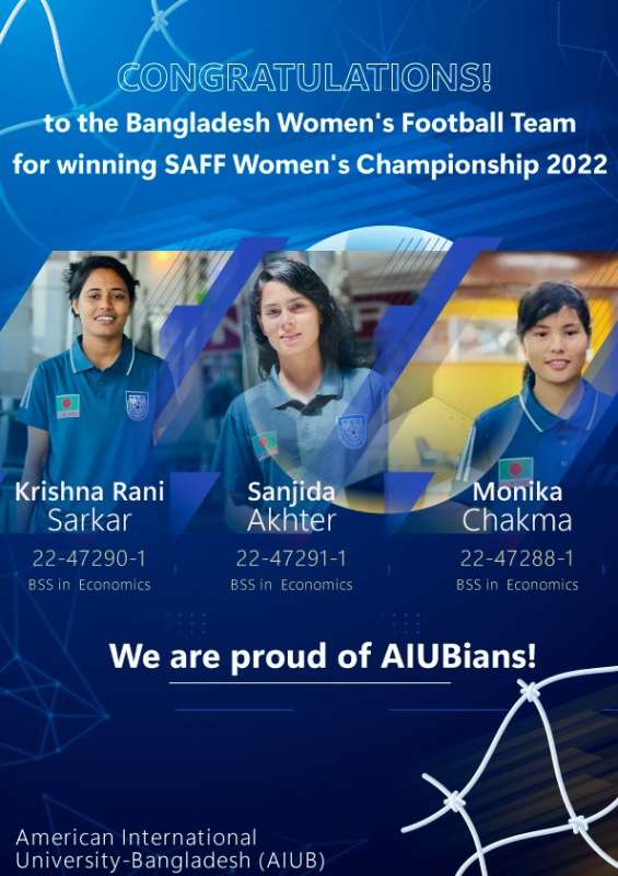 Congratulation!  The Bangladesh Women’s Football Team for winning the SAFF Women’s Championship 2022