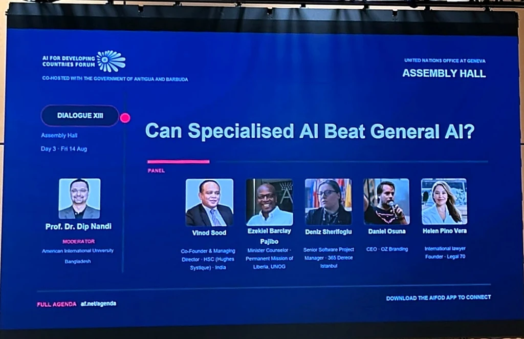 Dean of FST, AIUB Serves as Session Chair at AIFOD Geneva Summit 2026, Switzerland: “Can Specialized AI Beat General AI?”