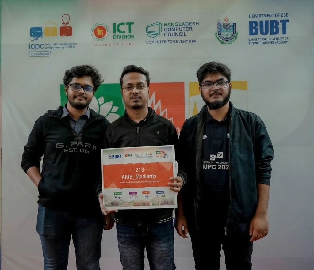 AIUB Team Secures 3rd Position in Bangladesh at ICPC Asia West Continental Finals 2025